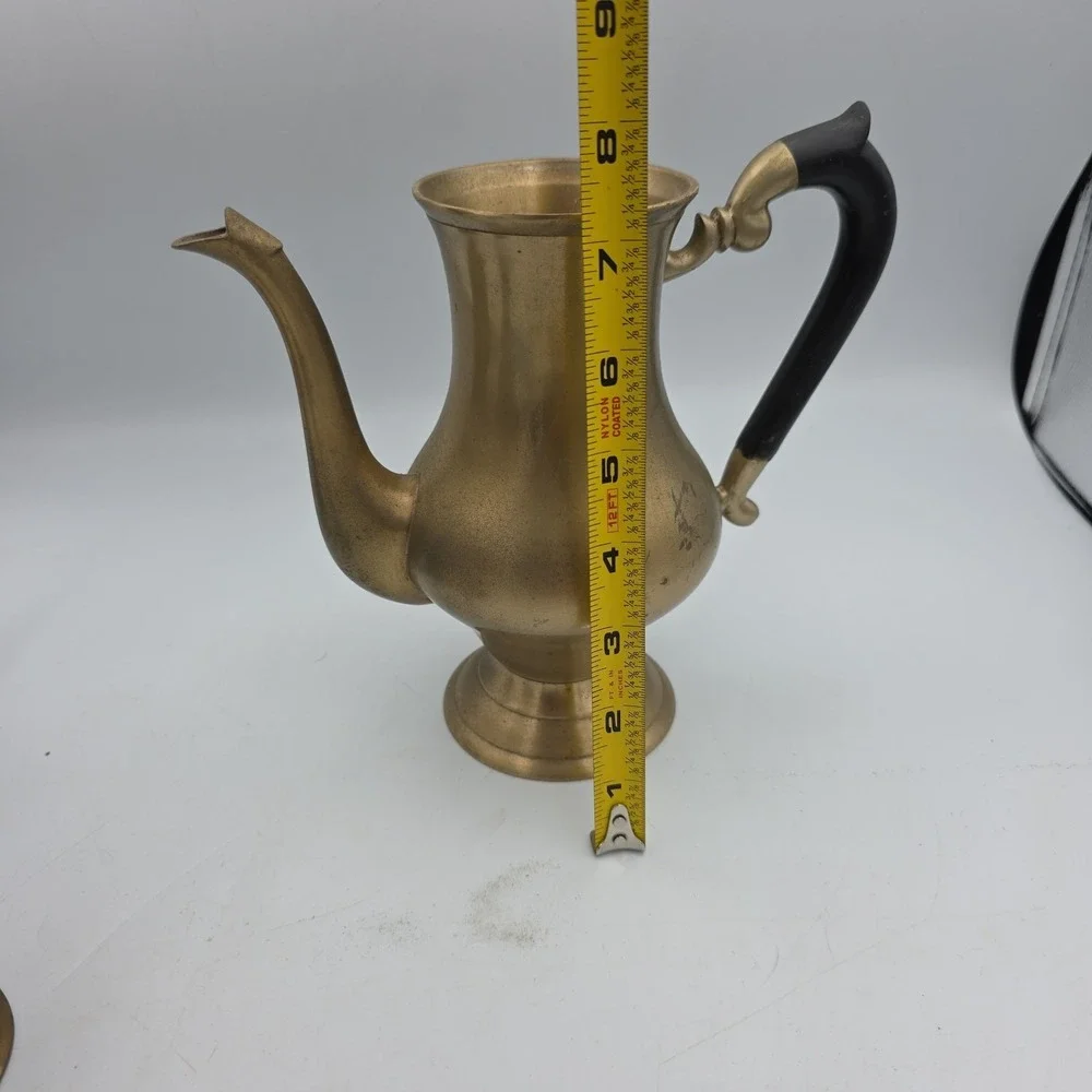 Vintage Ornate Solid Brass Etched Pitcher Made in India Lot Of 3
